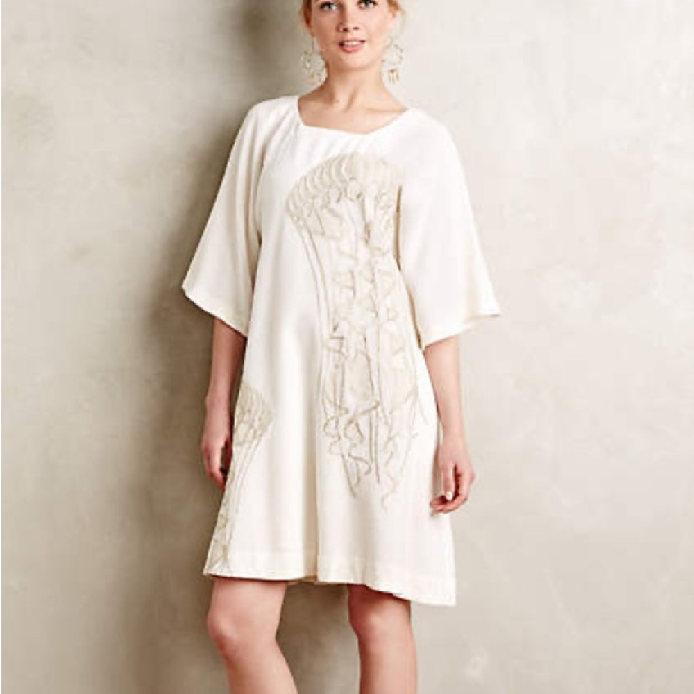AURELIA DRESS BY FLOREAT Anthropologie jellyfish embroidery
